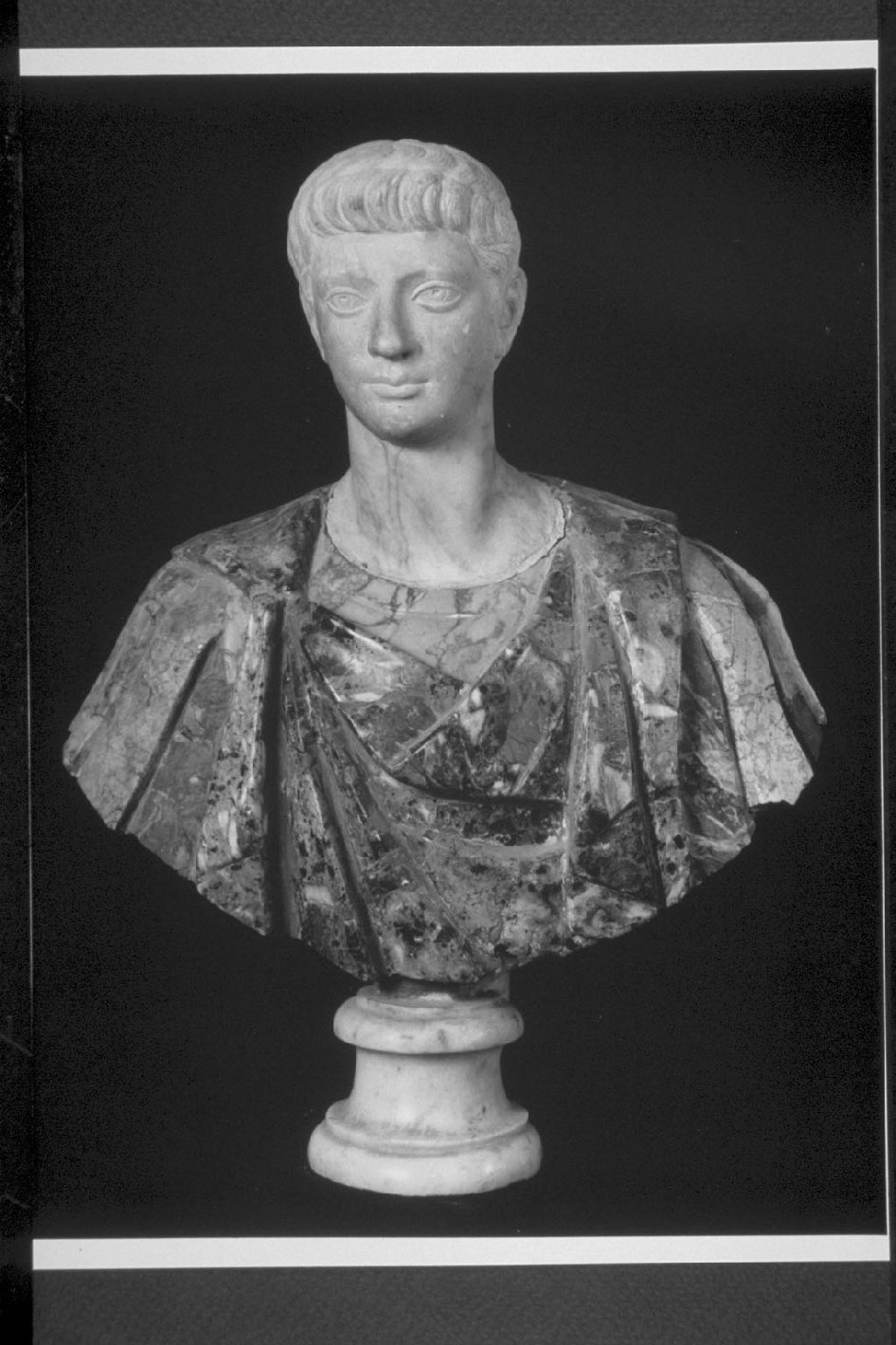 Ritratto di Druso Maggiore, busto maschile (busto, serie) - bottega romana (sec. XVIII)