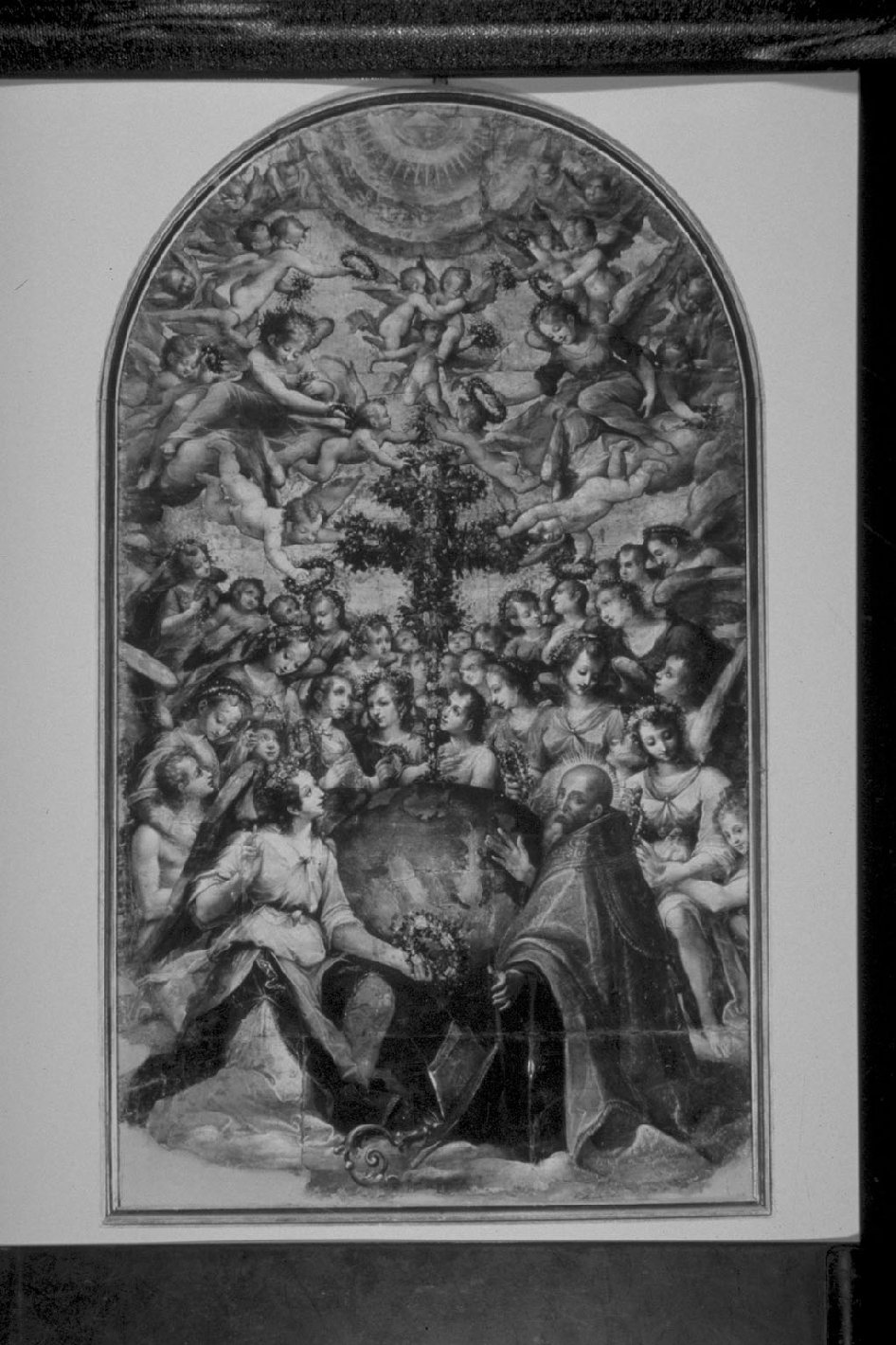San Benedetto in gloria (dipinto, opera isolata) di Bandiera Benedetto (attribuito) (secc. XVI/ XVII)