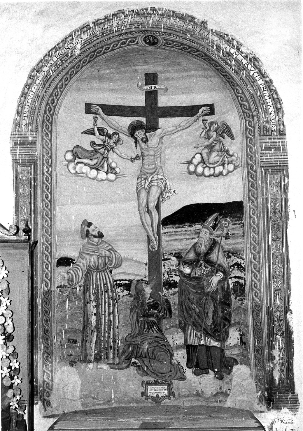 crocifissione di Cristo (dipinto) di Cortino Giovanni da Borbona (attribuito) (fine sec. XVI)