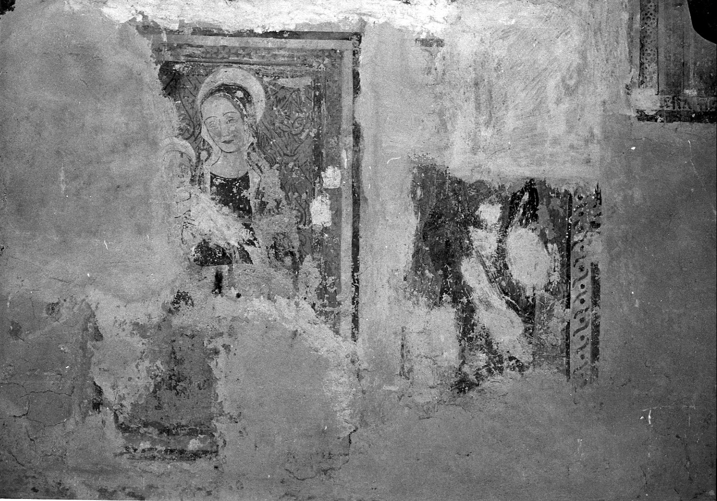 Madonna con Bambino e altri personaggi (dipinto, frammento) - ambito umbro (sec. XV)