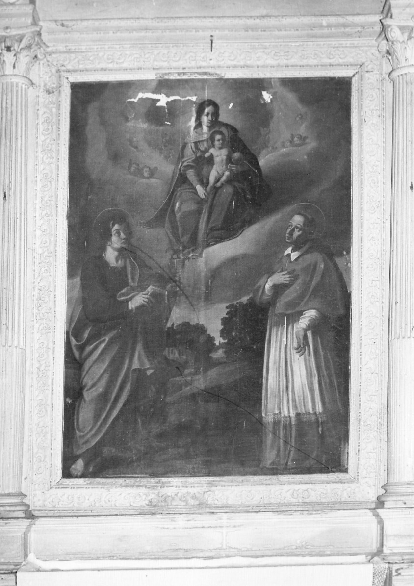 Madonna con Bambino tra angeli e Santi (dipinto) - ambito umbro (sec. XVIII)