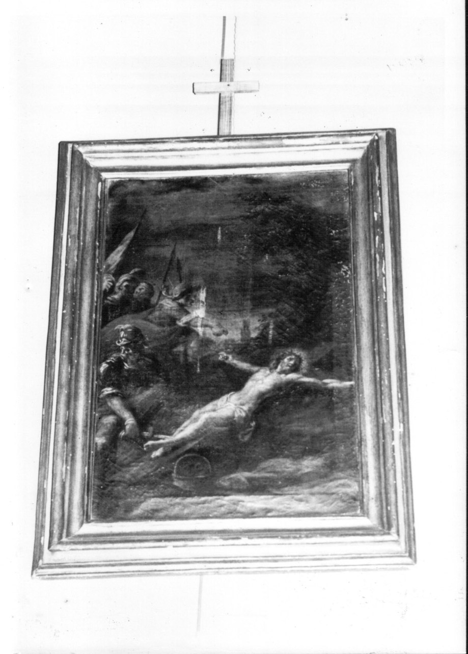 stazione XI: Gesù inchiodato alla croce (Via Crucis, elemento d'insieme) di Bertuzzi Nicola detto Anconitano (attribuito) (seconda metà sec. XVIII)