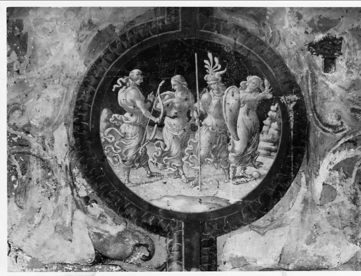 Diana, Minerva e Proserpina (dipinto, complesso decorativo) di Signorelli Luca (e aiuti) (sec. XVI)
