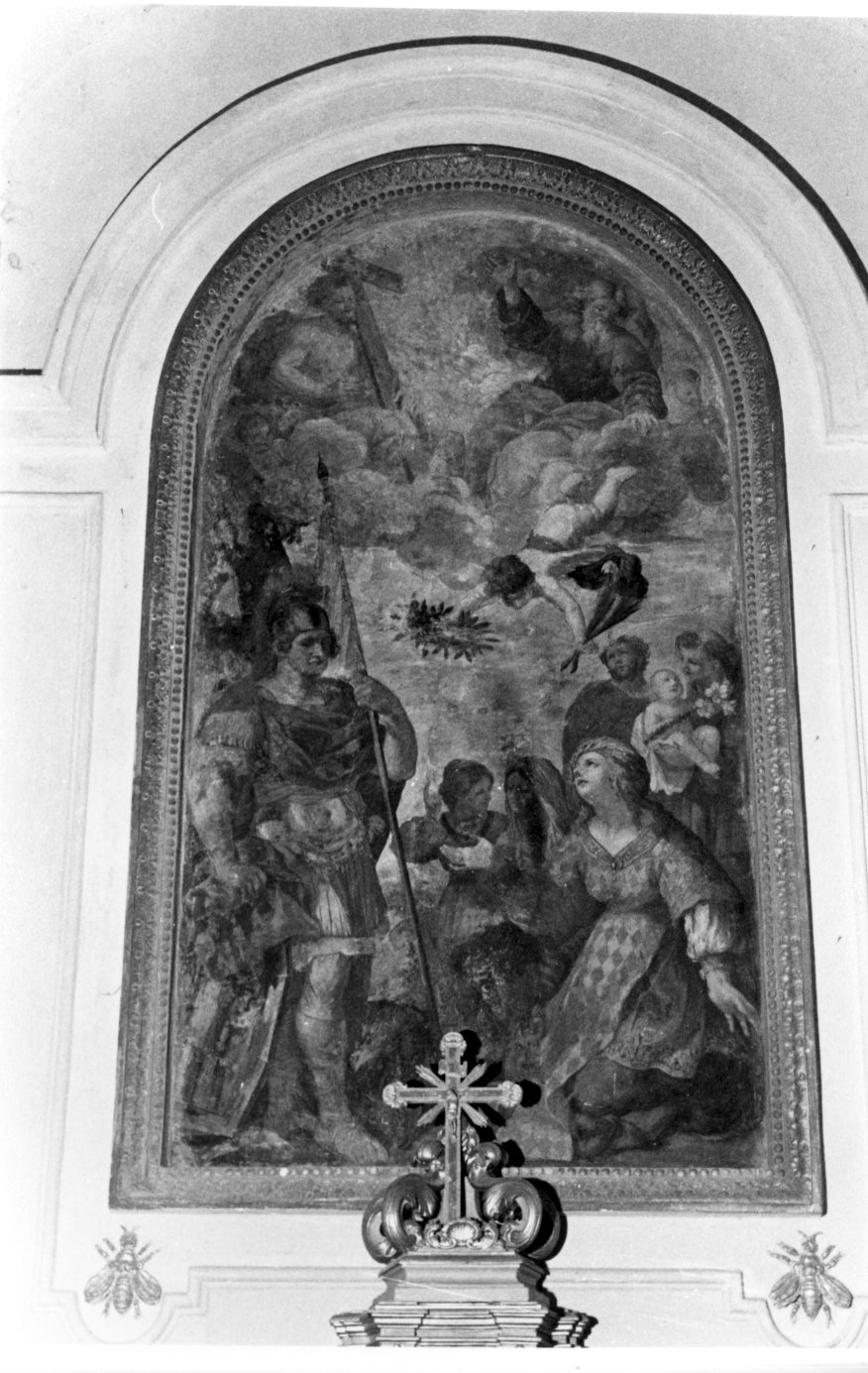 Trinità e SS. Artemio, Candida e Antonio da Padova, Trinità (dipinto, opera isolata) di Salvi Castellucci (sec. XVII)