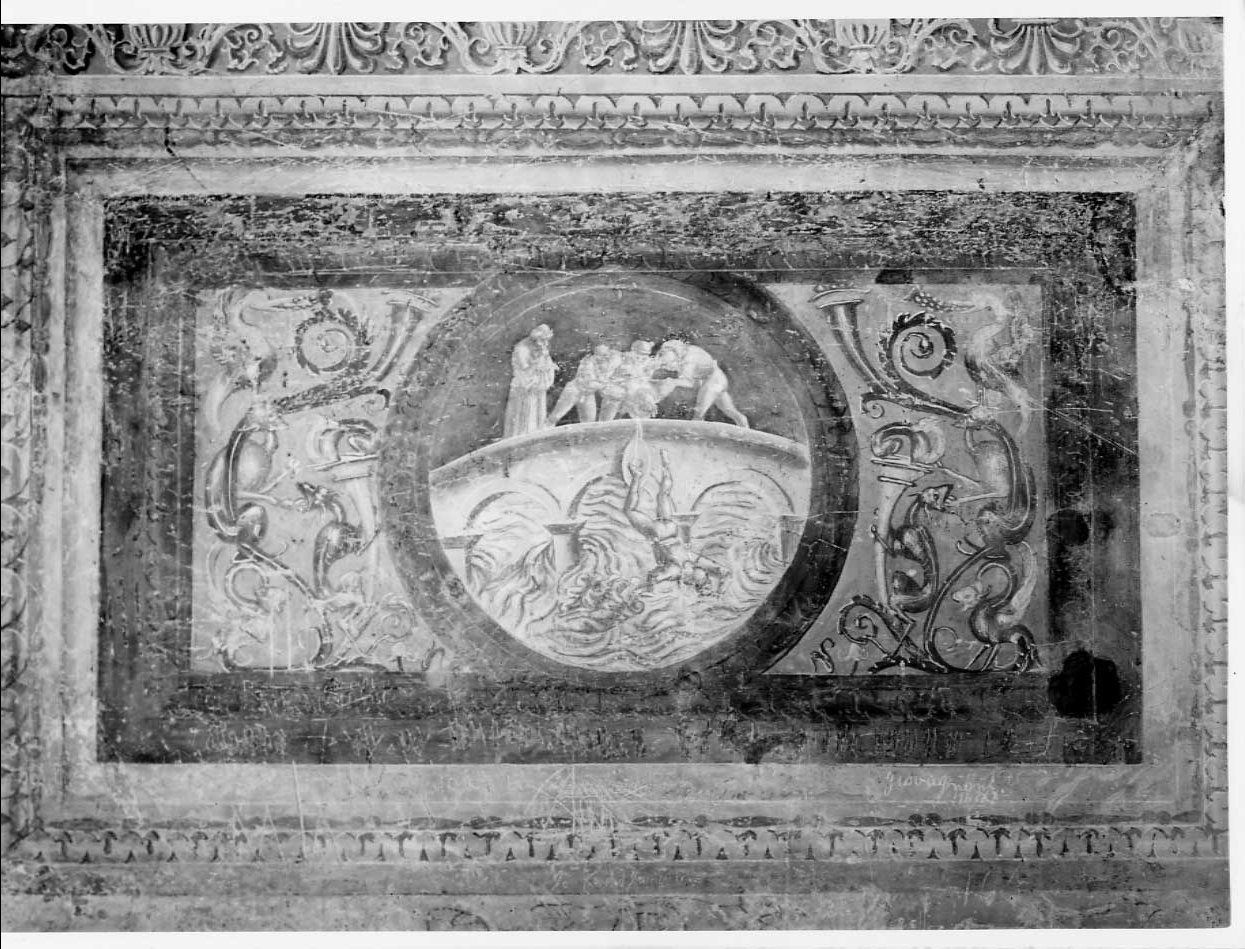Il martirio di San Faustino e motivi ornamentali (dipinto, complesso decorativo) di Signorelli Luca (e aiuti) (sec. XVI)