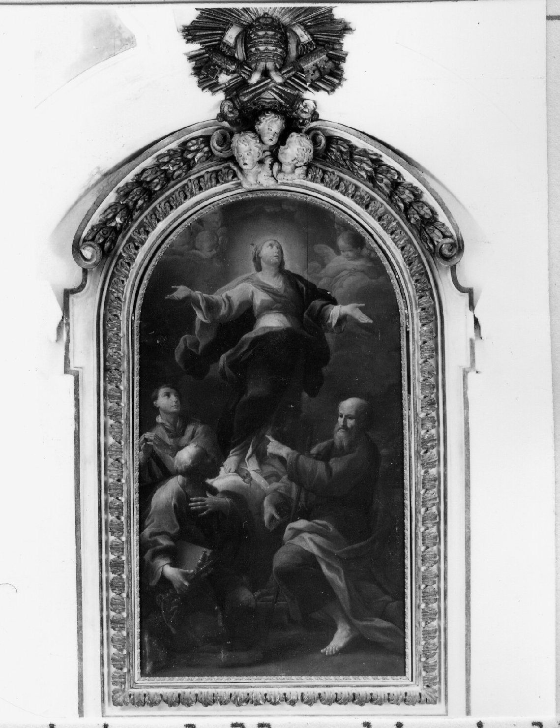 Madonna con altri personaggi (dipinto, opera isolata) di Pozzi Stefano (metà sec. XVIII)
