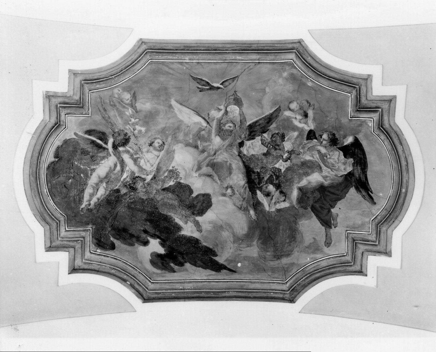 colomba dello Spirito Santo e cherubini (dipinto, opera isolata) - ambito umbro (seconda metà sec. XVIII)