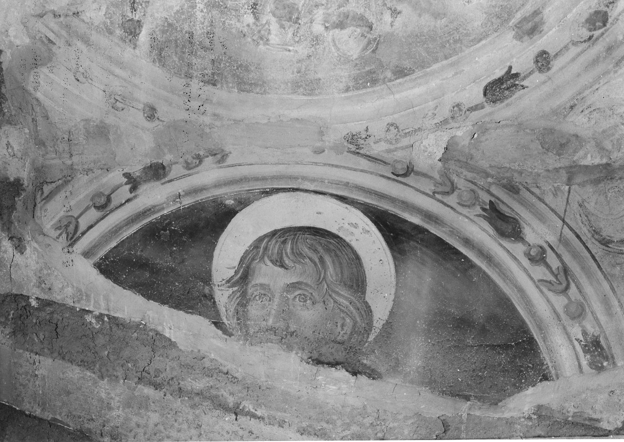 testa di santo (dipinto, frammento) di Ugolino di Prete Ilario (e aiuti) (sec. XIV)