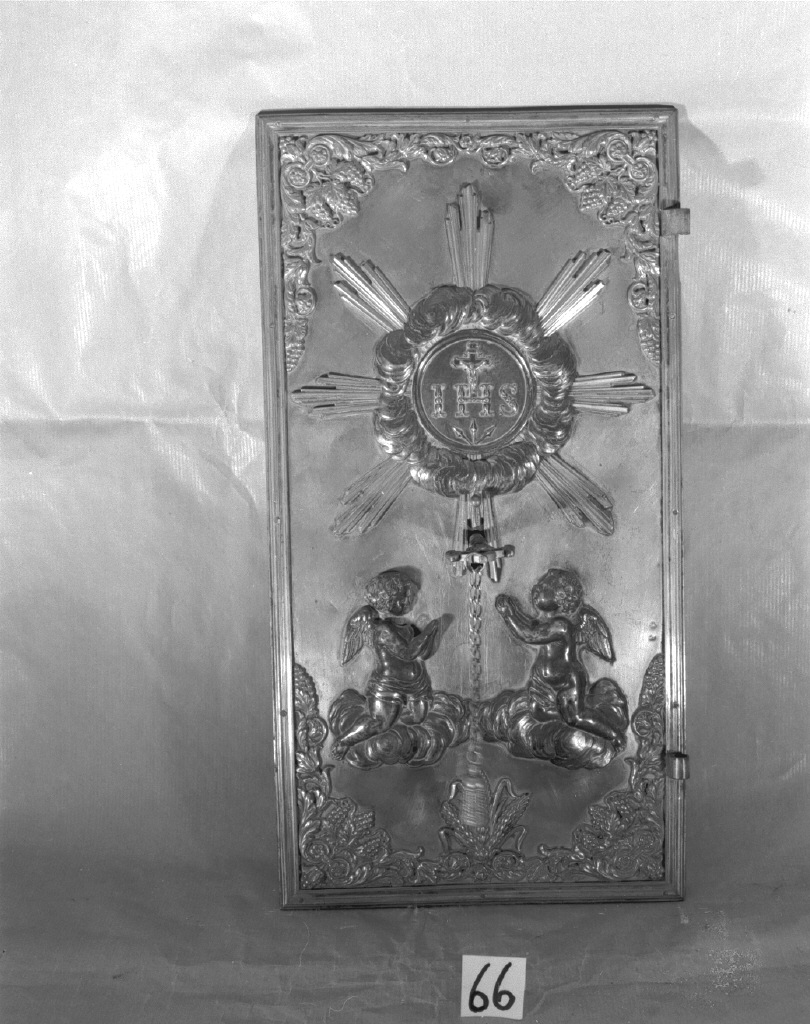 angeli adoranti il calice eucaristico (sportello di tabernacolo) - bottega veneziana (sec. XIX)