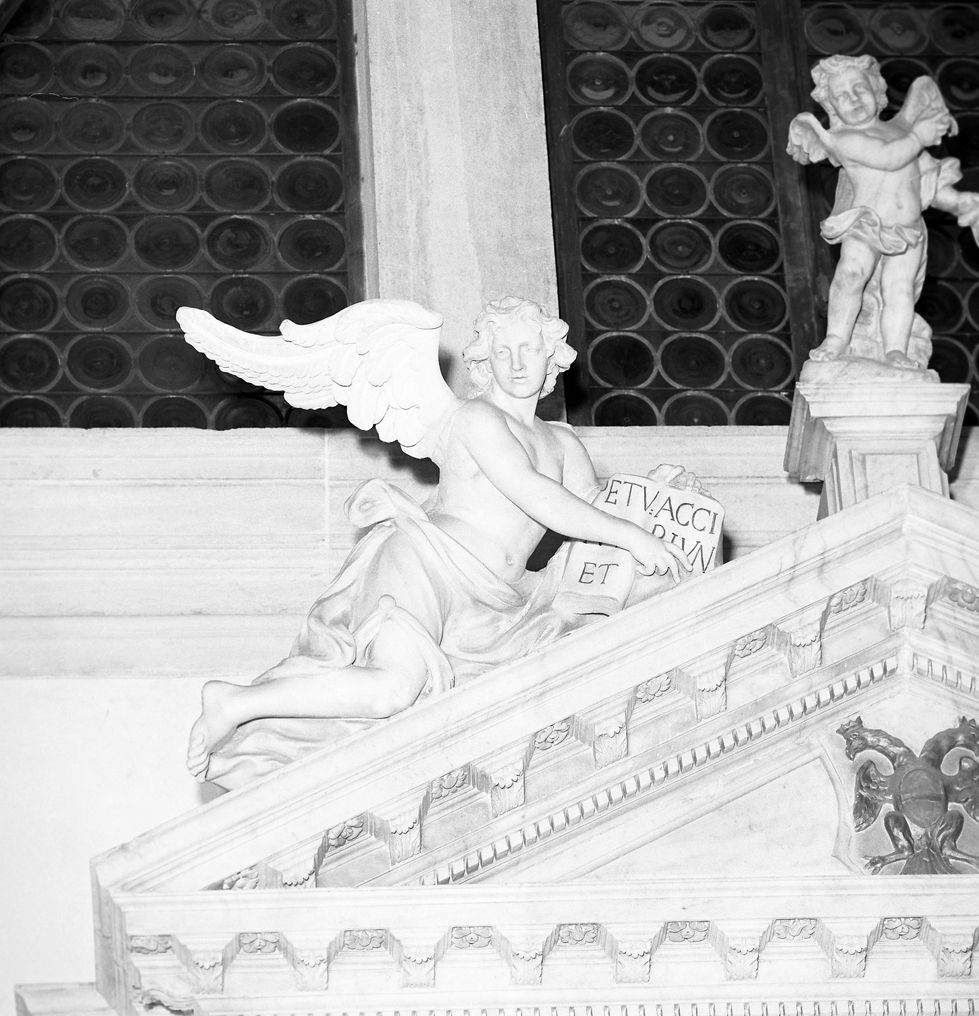 angelo con cartiglio (scultura) - bottega veneta (sec. XVIII)