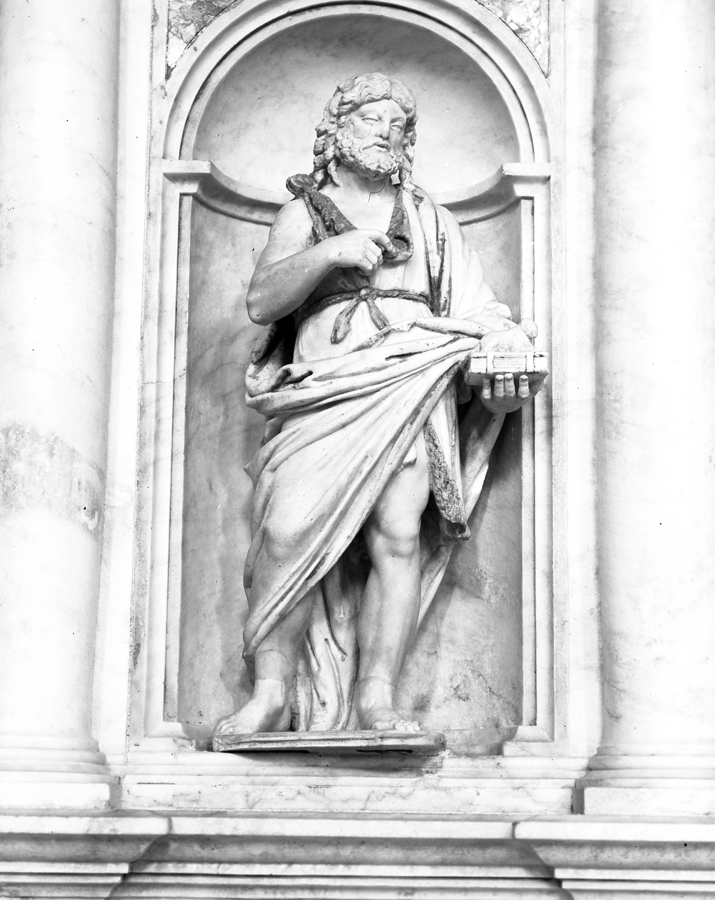 San Giovanni Battista (statuetta, elemento d'insieme) di Lombardo Tullio (scuola) (sec. XV)
