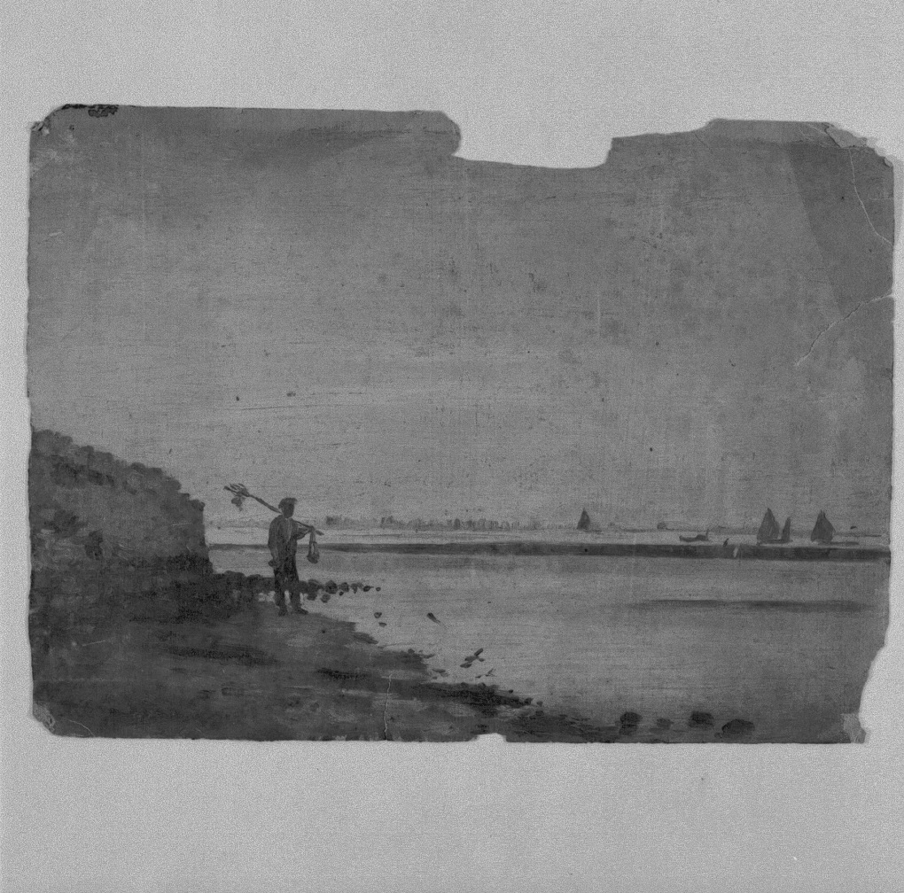 Veduta di Chioggia dalla terraferma (dipinto) di Naccari Aristide (fine/inizio secc. XIX/ XX)