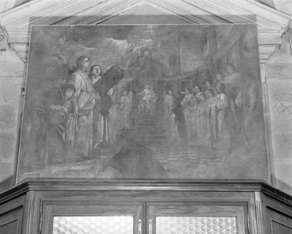 I Padri Trinitari e la Madonna in trono (dipinto) - ambito veneto (sec. XVIII)