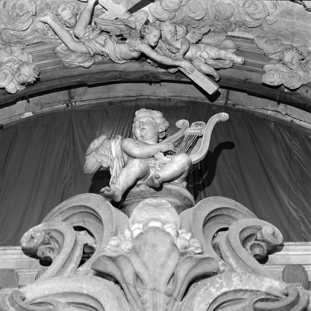 angelo con lira (statua, elemento d'insieme) di Marinali Orazio (fine/inizio secc. XVII/ XVIII)