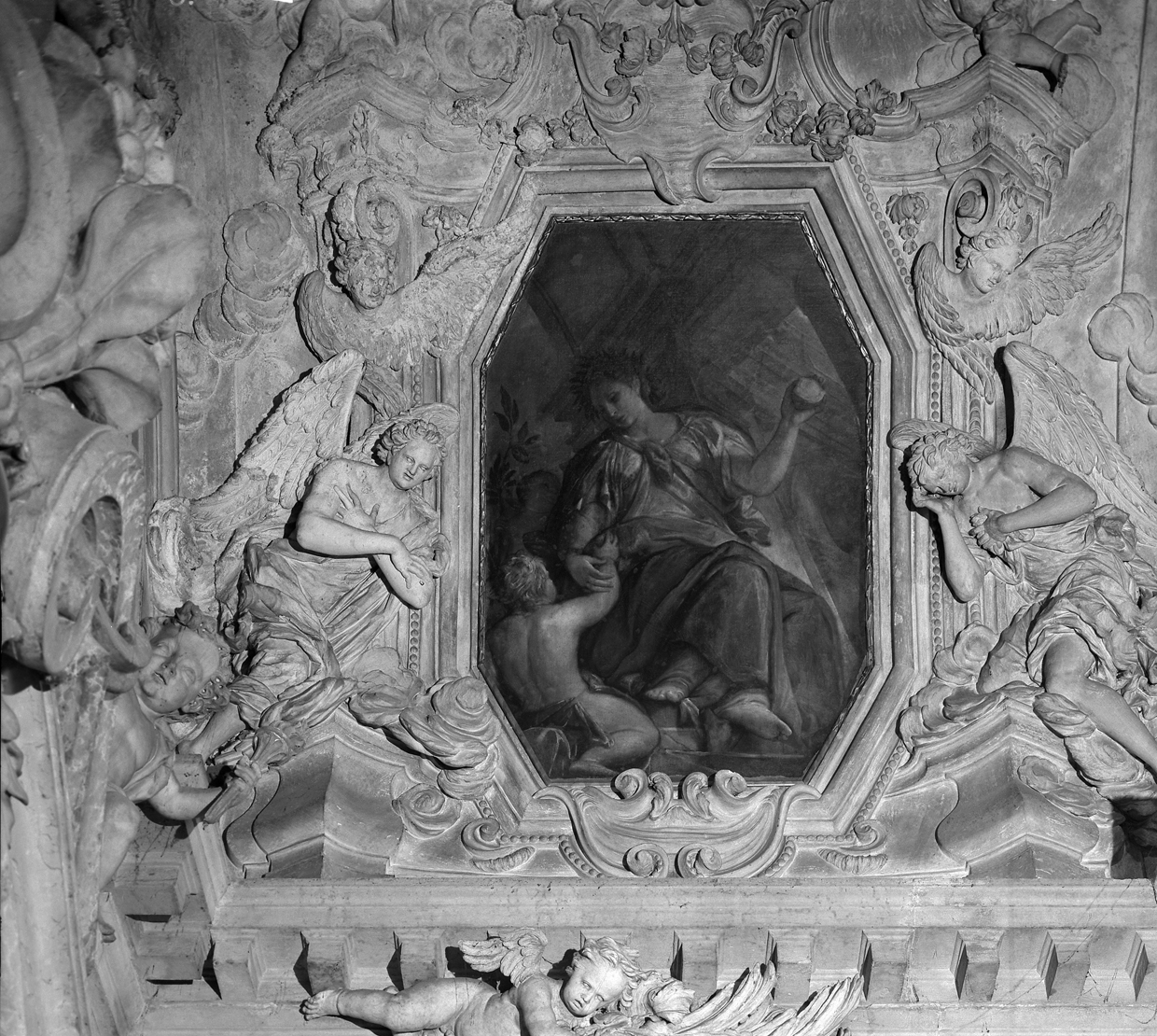 Virtù (dipinto, elemento d'insieme) di Fumiani Giovanni Antonio (fine/inizio secc. XVII/ XVIII)