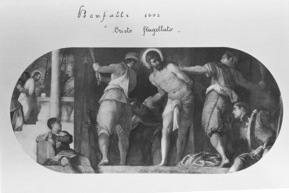 flagellazione di Cristo (dipinto, elemento d'insieme) di Benfatto Alvise detto Alvise del Friso (fine/inizio secc. XVI/ XVII)