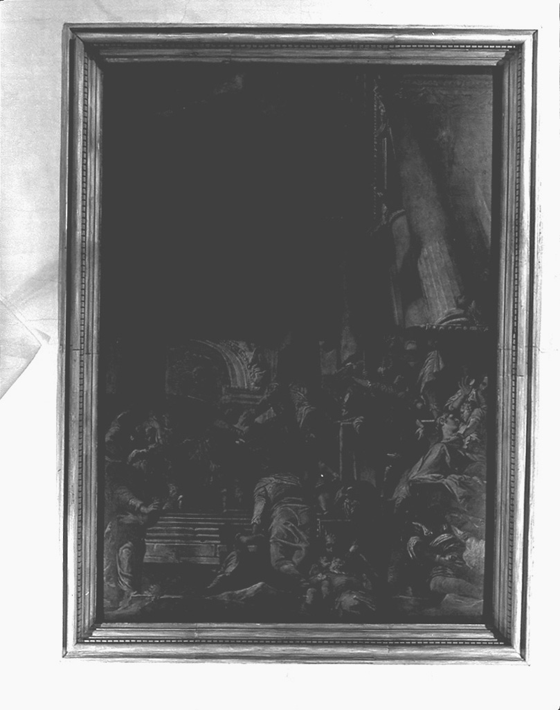 San Rocco distribuisce i suoi beni ai poveri (dipinto) di Fumiani Giovanni Antonio (sec. XVII)