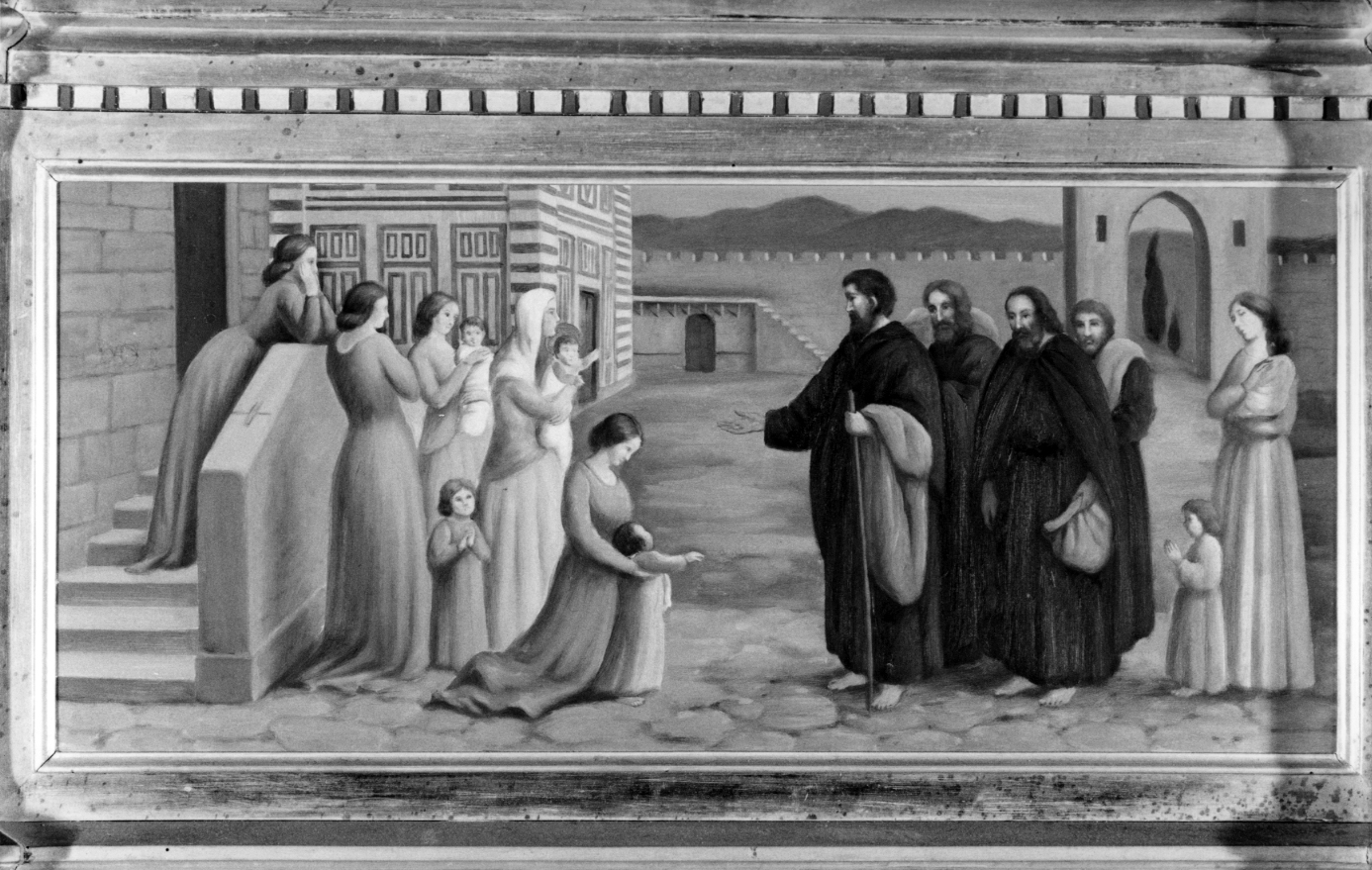 Episodio della vita dei Padri Serviti (dipinto, elemento d'insieme) - ambito veneto (sec. XX)