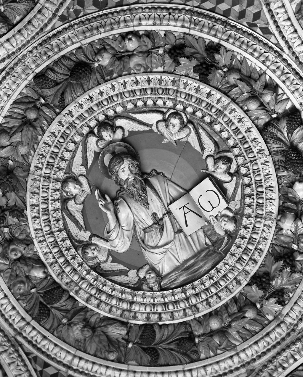 Dio Padre benedicente (chiave di volta) di Della Robbia Luca, Della Robbia Andrea (sec. XV)