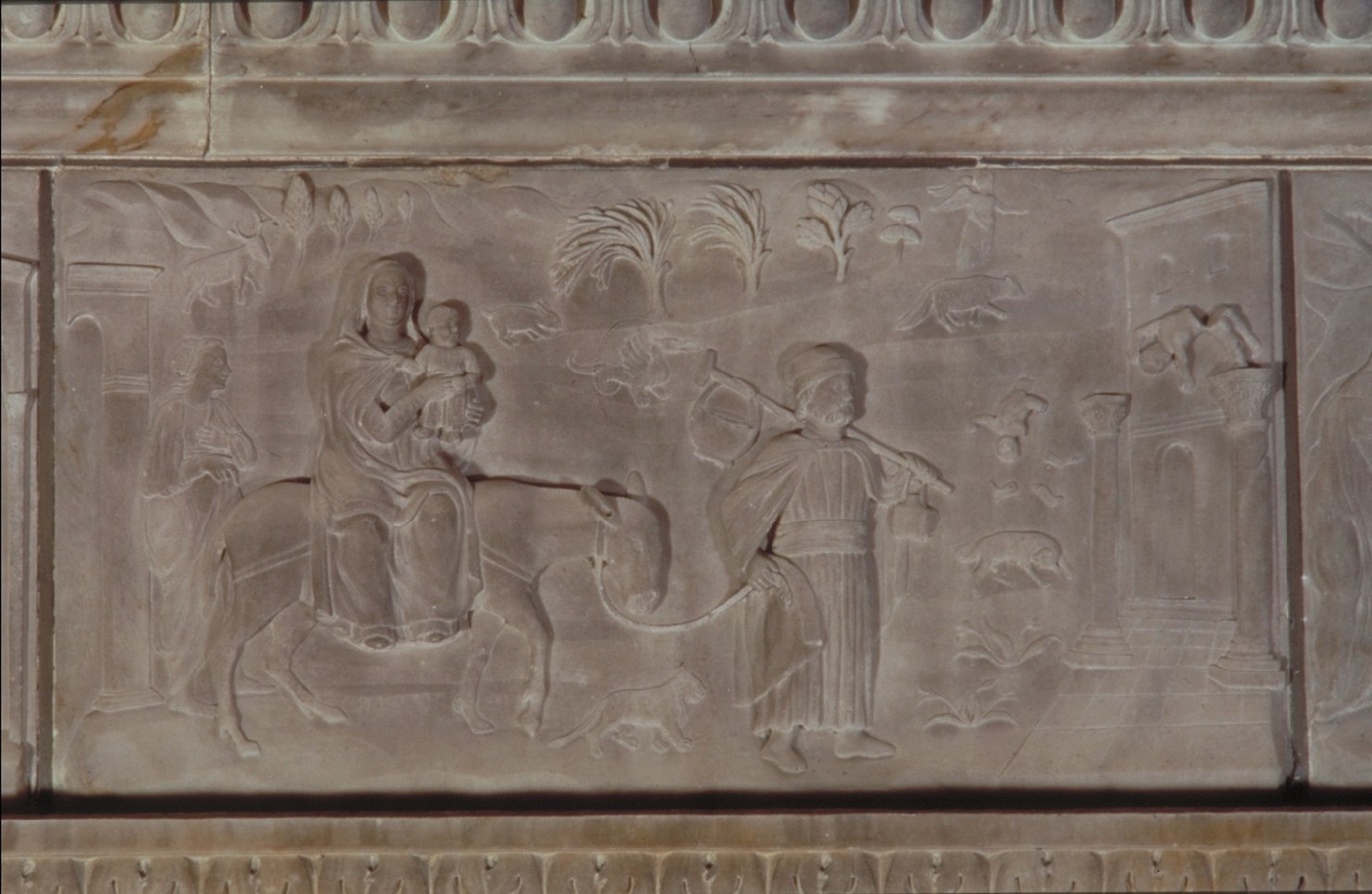 ritorno dall'Egitto (rilievo, elemento d'insieme) di Bellano Bartolomeo (attribuito) (seconda metà sec. XV)