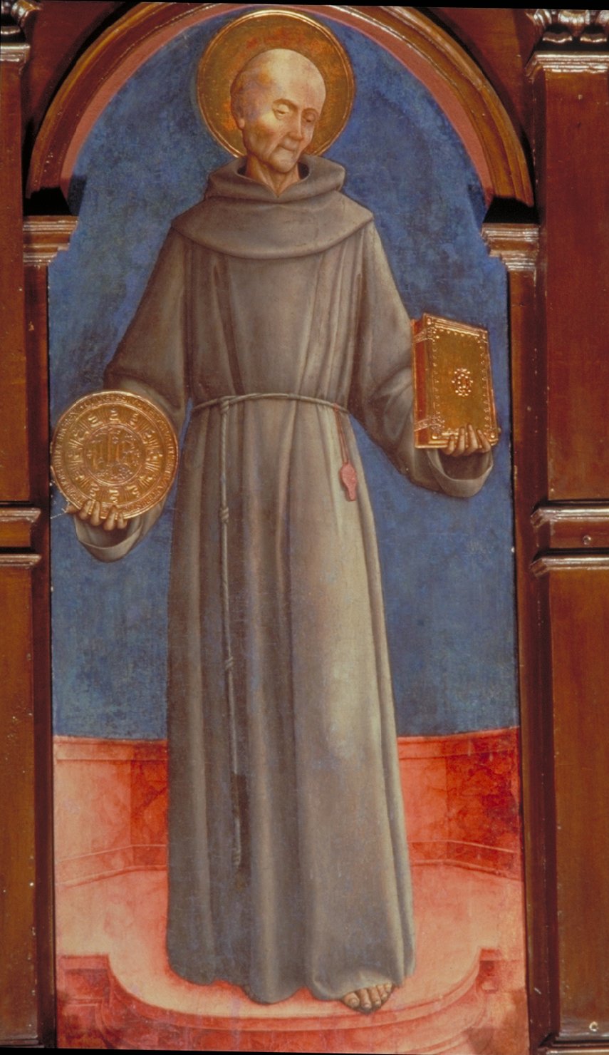 San Bernardino da Siena (dipinto, elemento d'insieme) di Vivarini Antonio (metà sec. XV)