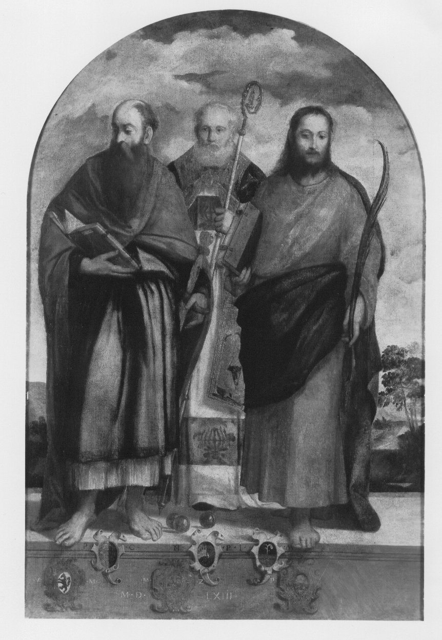 San Paolo, San Nicolò, San Jacopo (dipinto) di De Pitati Bonifacio detto Bonifacio Veronese (secondo quarto sec. XVI)