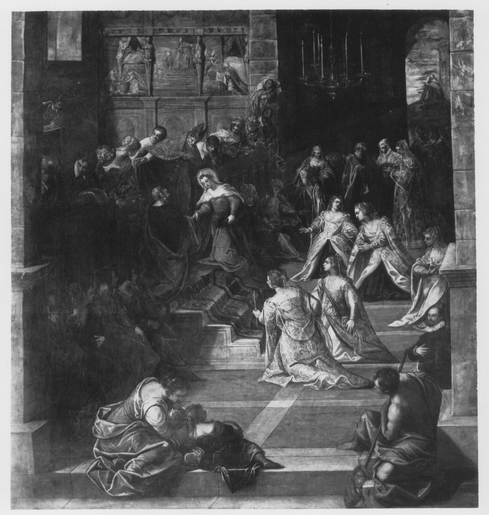 Sposalizio di Maria Vergine (dipinto) di Robusti Domenico detto Domenico Tintoretto (ultimo quarto sec. XVI)