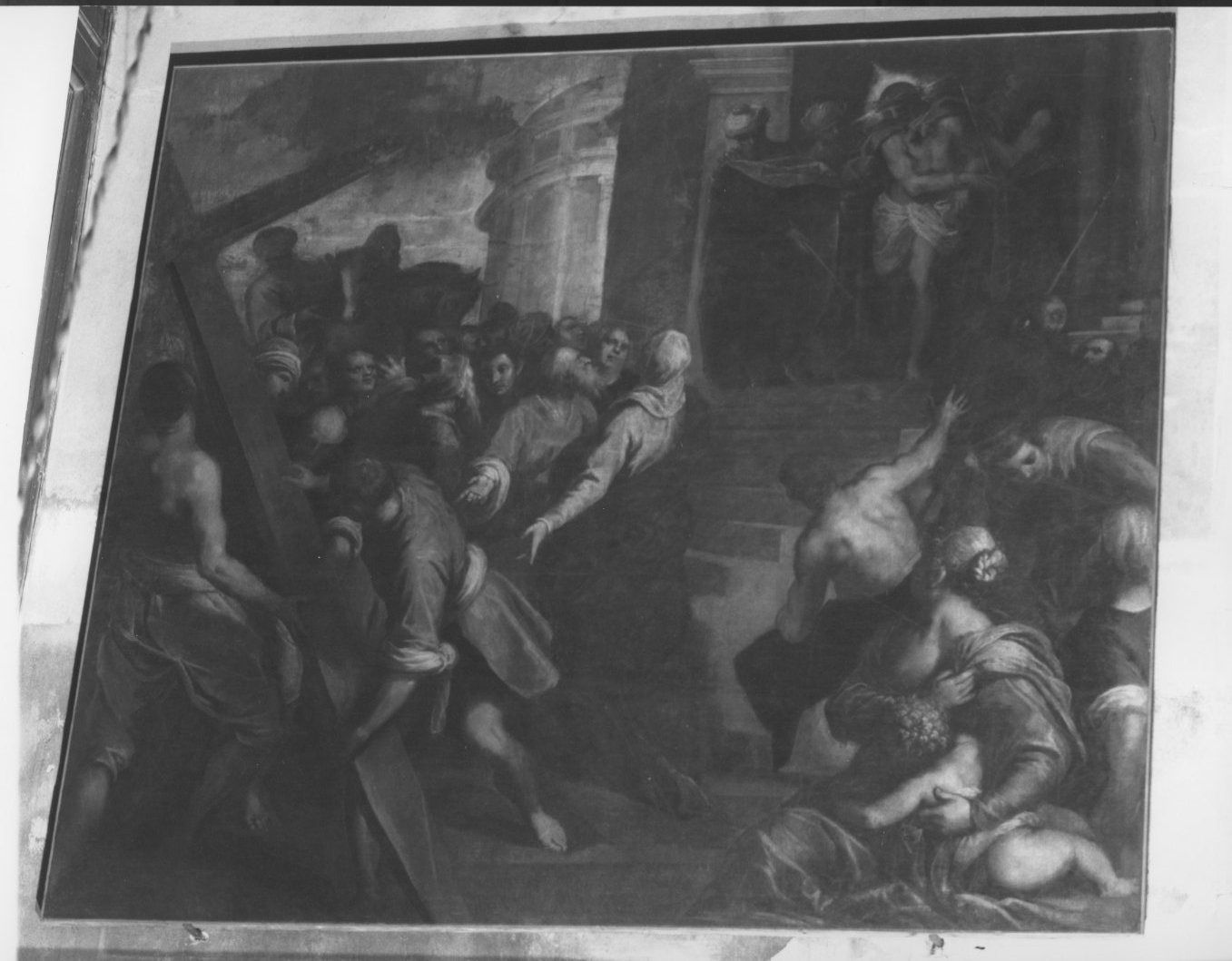 Cristo mostrato al popolo (dipinto, ciclo) di Negretti Jacopo detto Palma il Giovane (ultimo quarto sec. XVI)