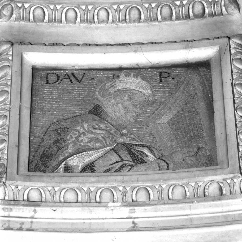 David come profeta (decorazione musiva, elemento d'insieme) di Negretti Jacopo detto Palma il Giovane (primo quarto sec. XVII)