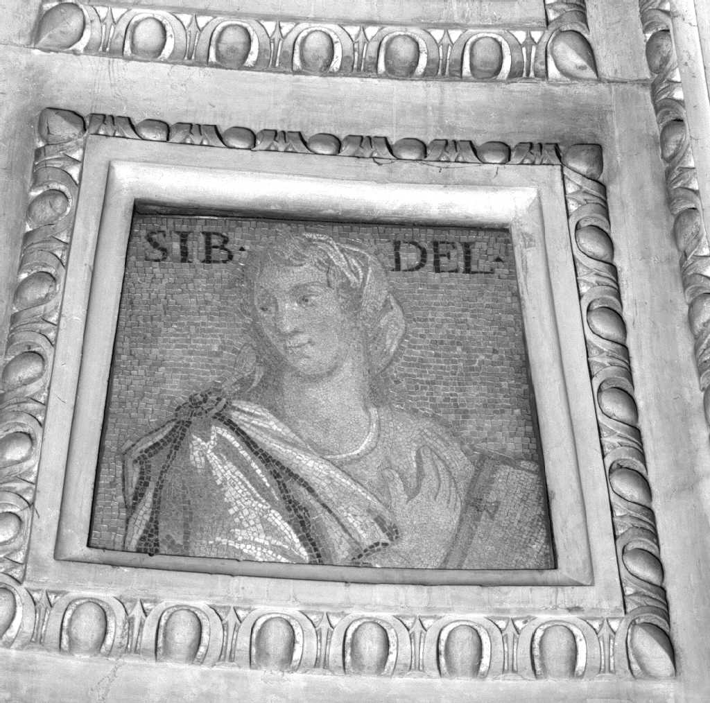 Sibilla Delfica (decorazione musiva, elemento d'insieme) di Negretti Jacopo detto Palma il Giovane (primo quarto sec. XVII)