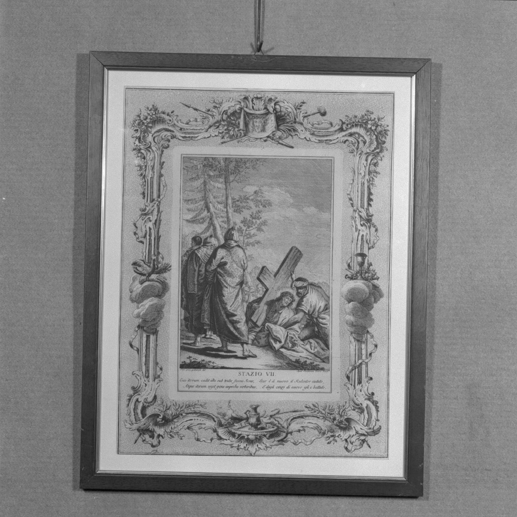stazione VII: Gesù cade sotto la croce la seconda volta (stampa, elemento d'insieme) di Tiepolo Giandomenico (sec. XVIII)