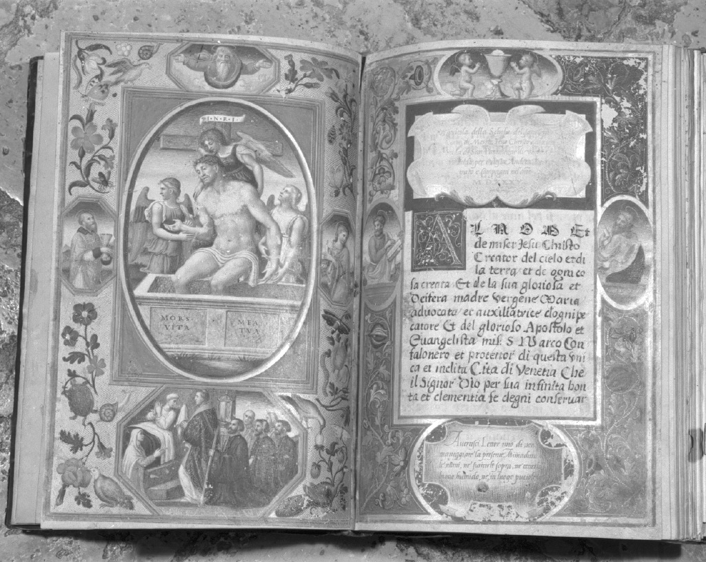 deposizione di Cristo nel sepolcro (miniatura) - bottega veneziana (sec. XVI)