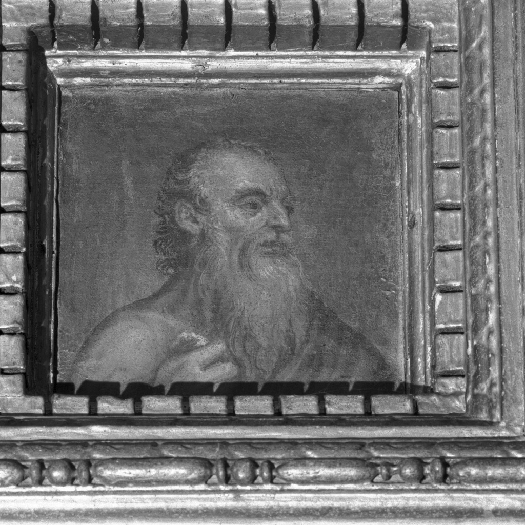 Santo eremita (dipinto, elemento d'insieme) di Vecellio Marco (ultimo quarto sec. XVI)