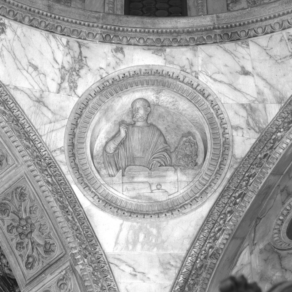 San Marco Evangelista (rilievo, elemento d'insieme) di Lombardo Tullio, Lombardo Antonio (sec. XV)