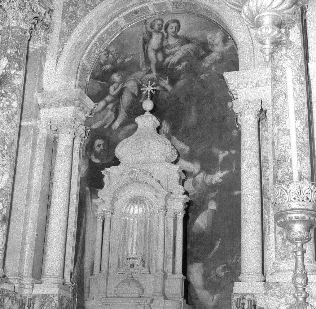 Madonna in gloria tra santi Domenico e Michele arcangelo (pala d'altare) - ambito romano (fine/inizio secc. XVII/ XVIII)