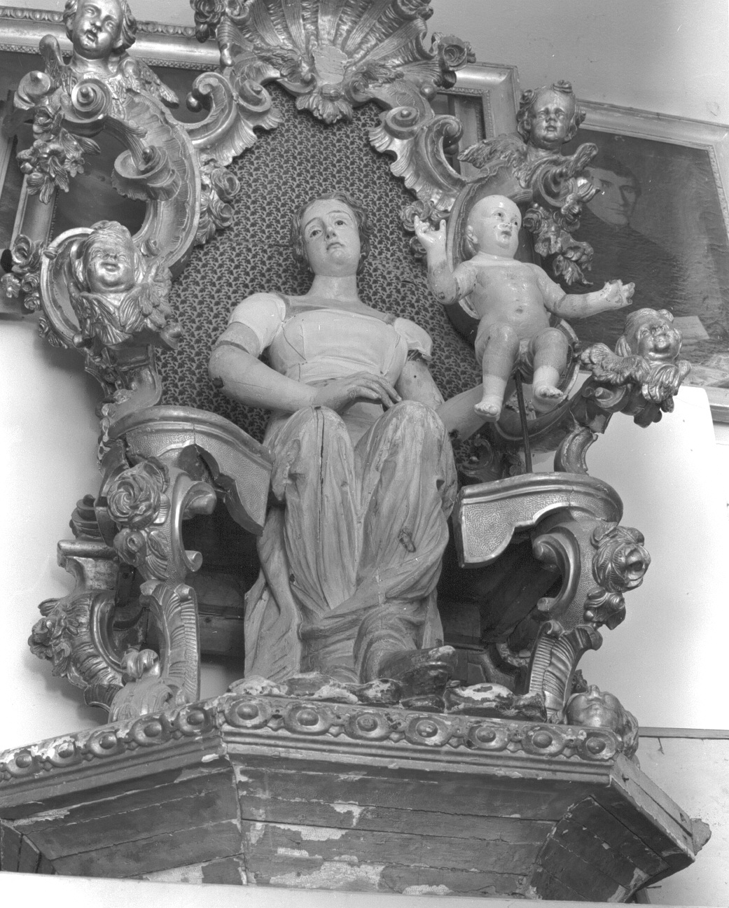 Madonna in trono con Bambino (statua) - bottega veneta (fine/inizio secc. XVIII/ XIX)
