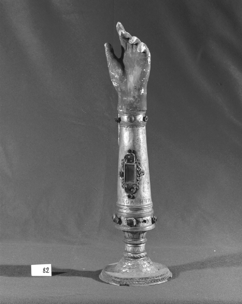 reliquiario antropomorfo - a braccio - ambito veneto (prima metà sec. XV)