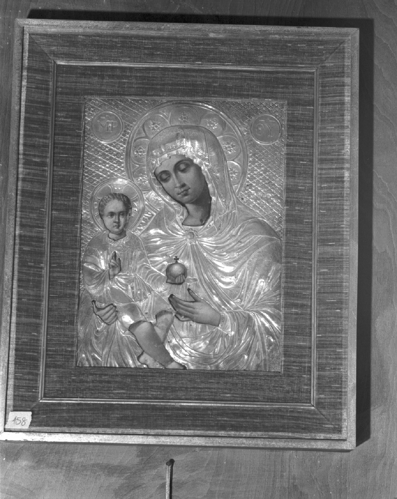 Madonna con Bambino benedicente (coperta di immagine sacra) - bottega veneziana (sec. XVI)