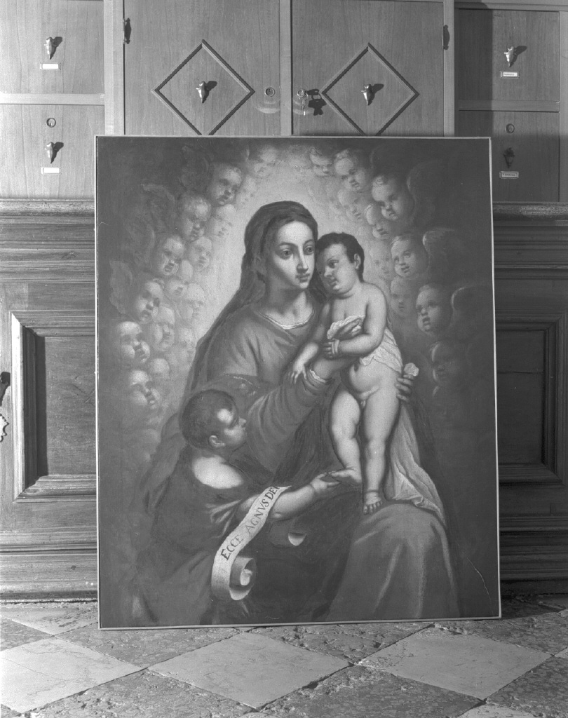 Madonna con Bambino e San Giovannino/ angeli (dipinto) - ambito veneto (sec. XVIII)