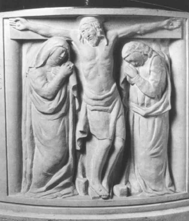 crocifissione (rilievo) di Strazzabosco Luigi (attribuito) (sec. XX)
