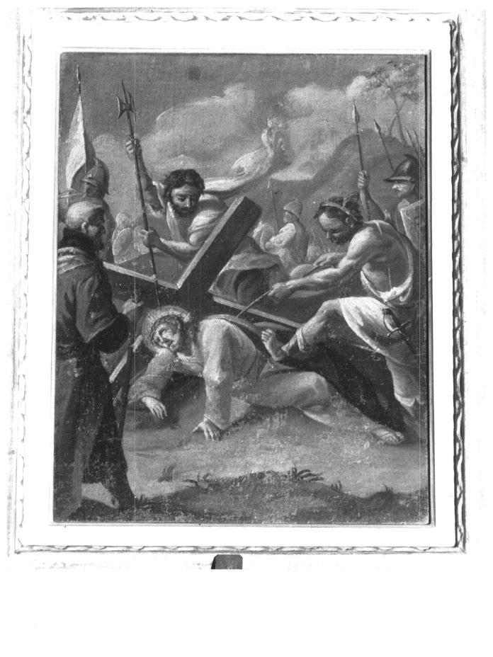 stazione VII: Gesù cade sotto la croce la seconda volta (dipinto) - ambito veneto (secc. XVIII/ XIX)