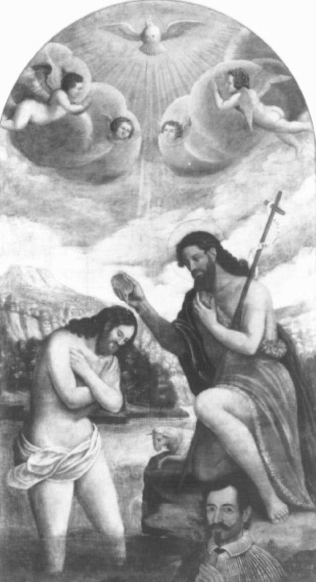 battesimo di Cristo (dipinto) di Santacroce Girolamo (?) (cerchia) (sec. XVI)