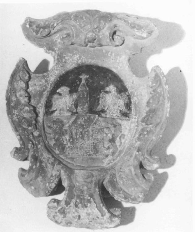aquile/ leoni rampanti/ chiesetta (rilievo) - ambito veneto (secc. XVI/ XVII)