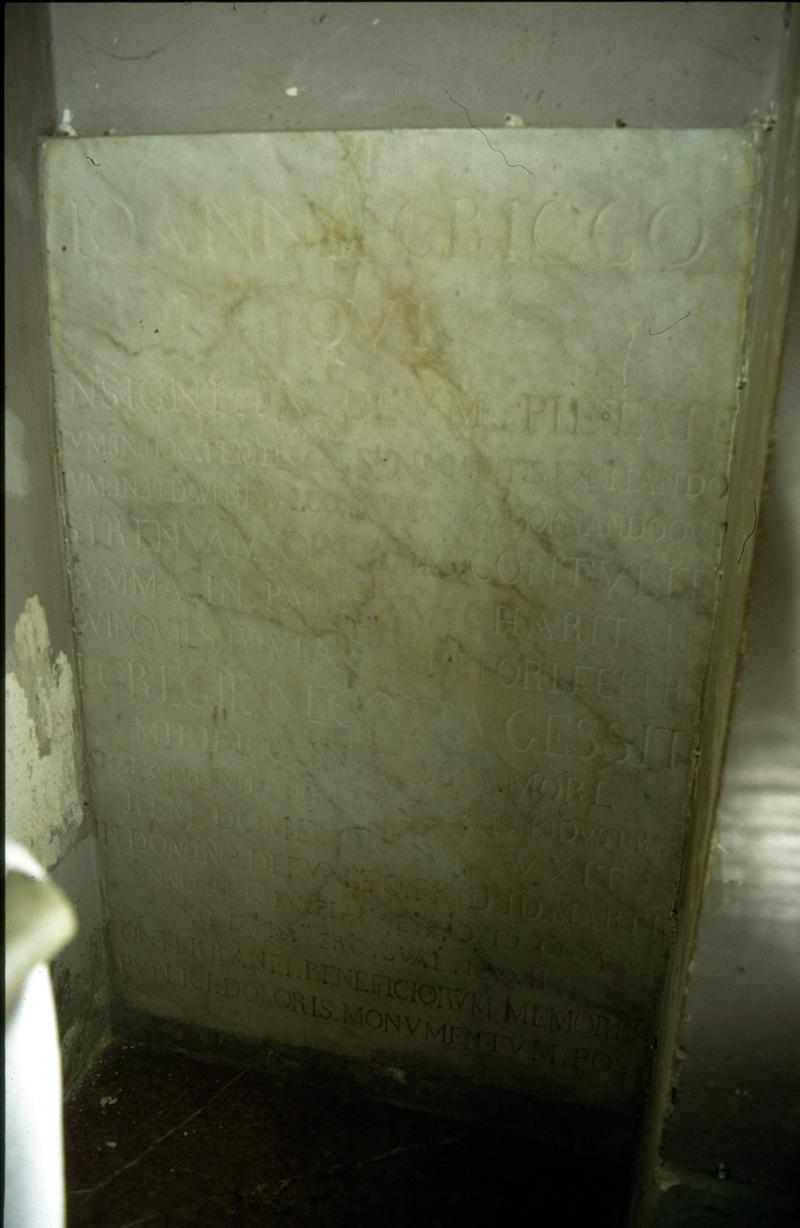 lapide commemorativa - manifattura veneta (fine sec. XVIII)