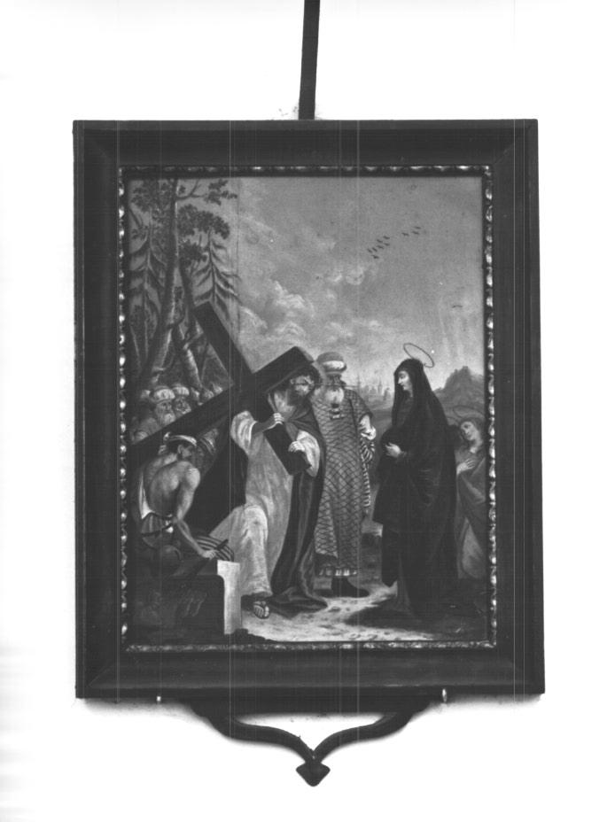 stazione IV: Gesù incontra la Madonna (dipinto, elemento d'insieme) di Ricci Antonio Detto Vicentino (sec. XVIII)