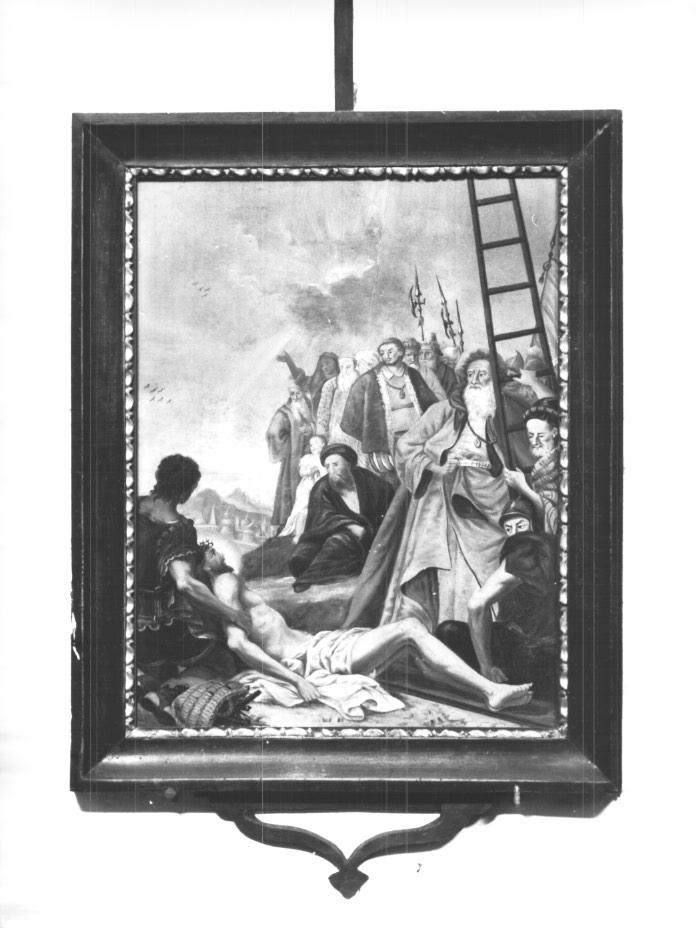 stazione XI: Gesù inchiodato alla croce (dipinto, elemento d'insieme) di Ricci Antonio Detto Vicentino (sec. XVIII)