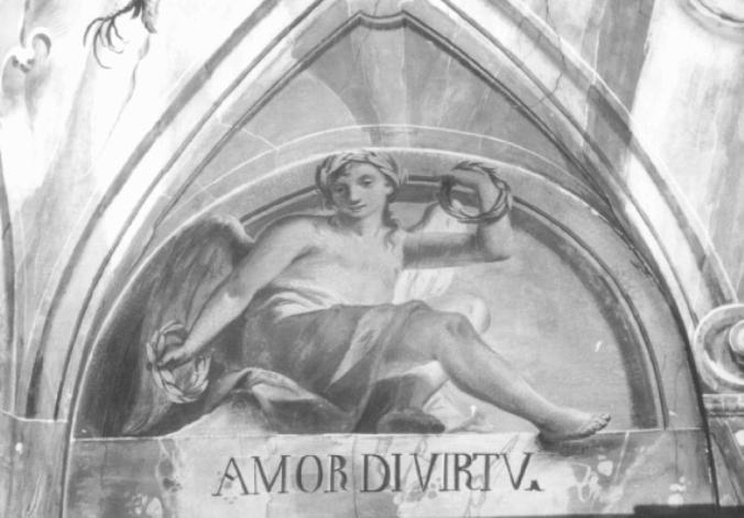 figura allegorica maschile: l'Amor di virtù (dipinto) di Le Gru Giuseppe (sec. XVIII)