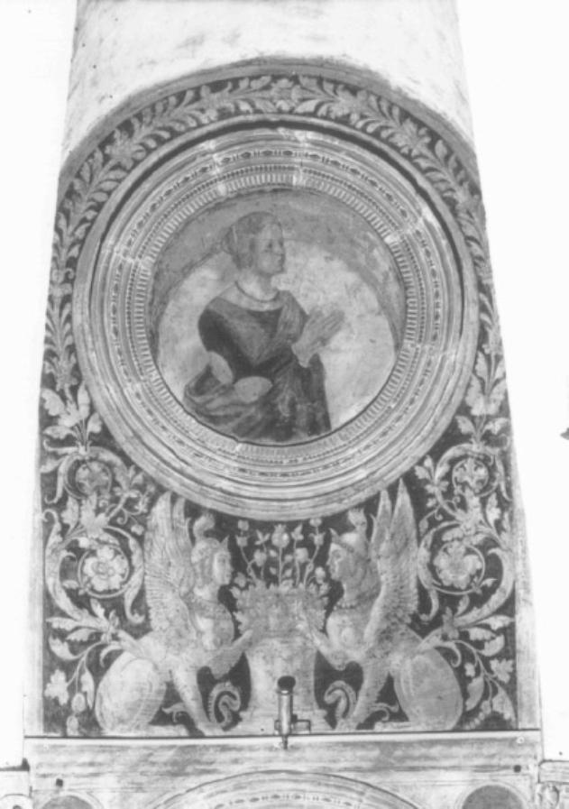 motivi decorativi a girali vegetali/ sfingi (dipinto) - ambito padovano (sec. XV)