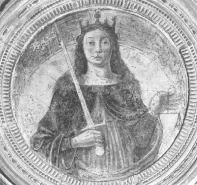 figura allegorica femminile con la Giustizia (dipinto) - ambito padovano (sec. XV)