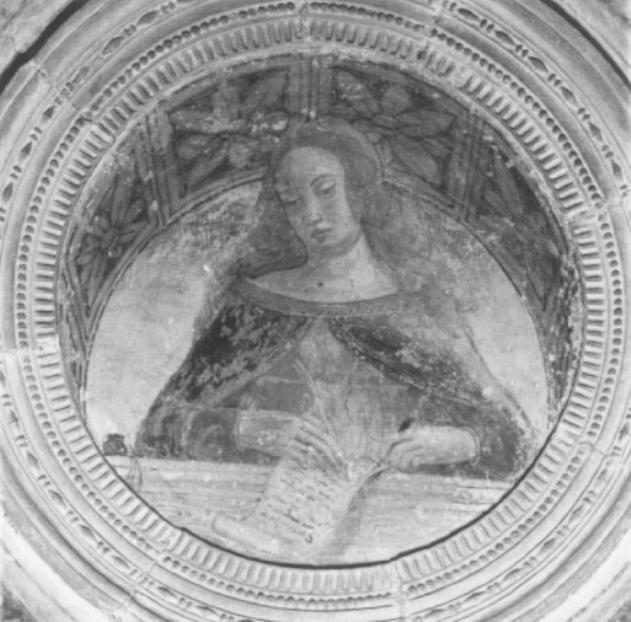 figura allegorica femminile: la retorica (dipinto) - ambito padovano (sec. XV)